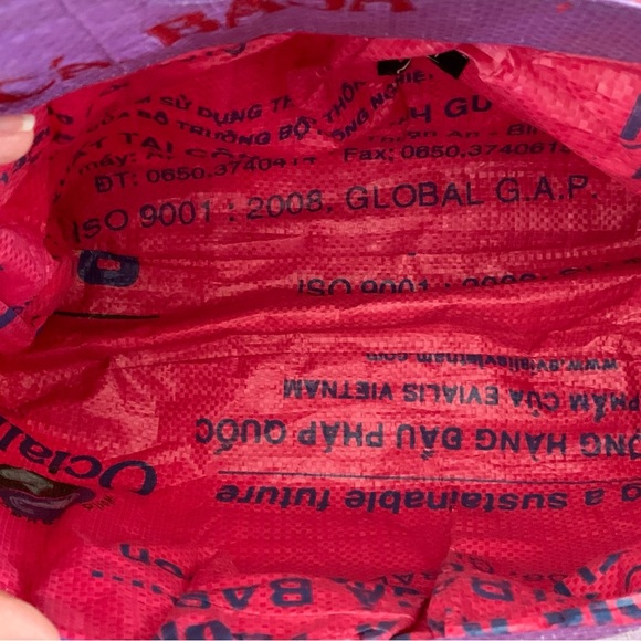 Torrain fish print recycled feed bag hobo style clutch purse.  One-of-a-kind! - Picture 5 of 9